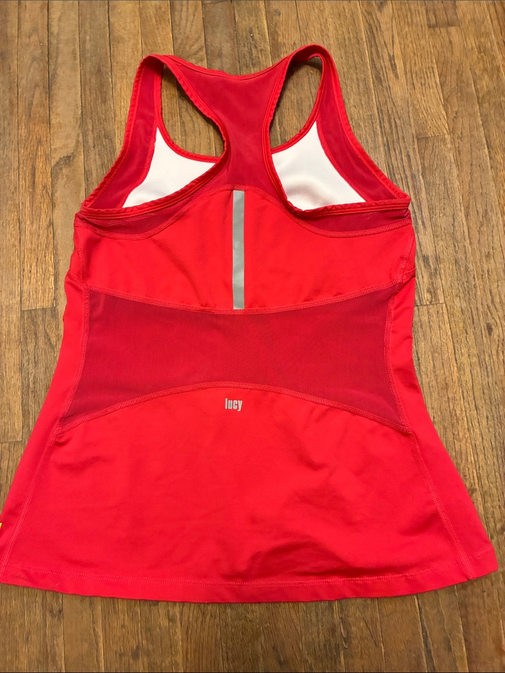 Lucy Red Racerback Performance Tank with Reflective Detail Medium - Picture 2 of 8